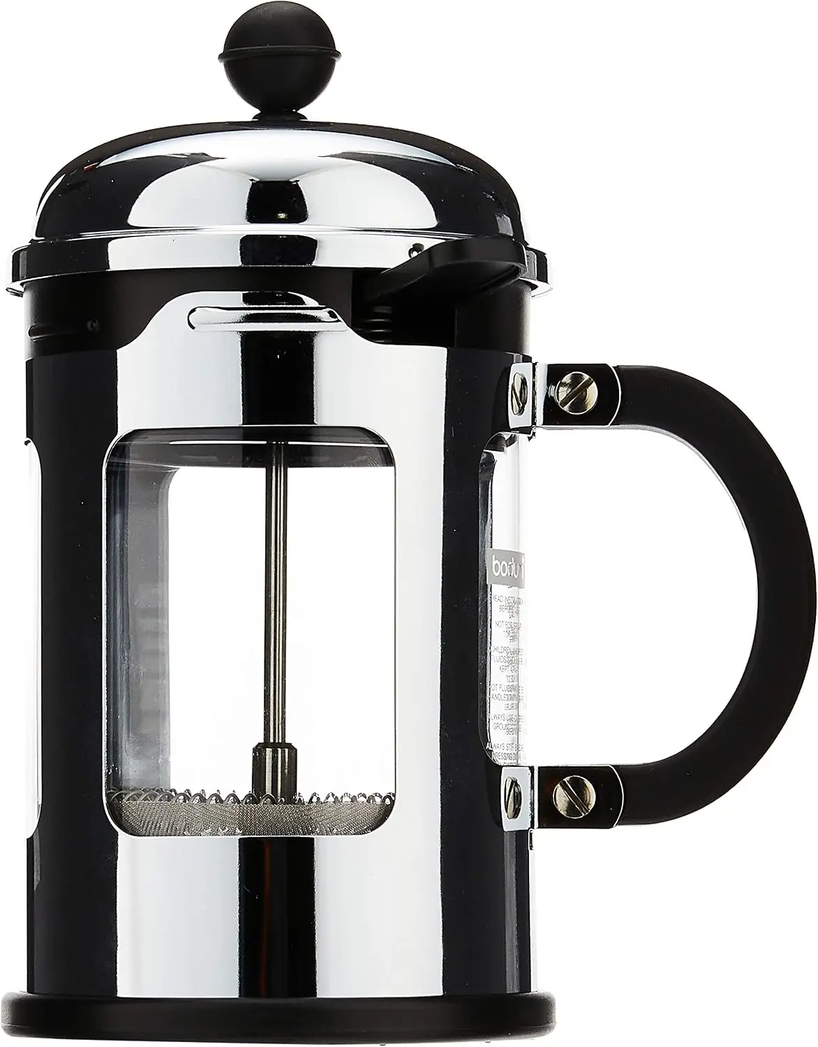 Chambord 4 Cup French Press Coffee Maker with Locking Lid Stainless Steel, 17-Ounce