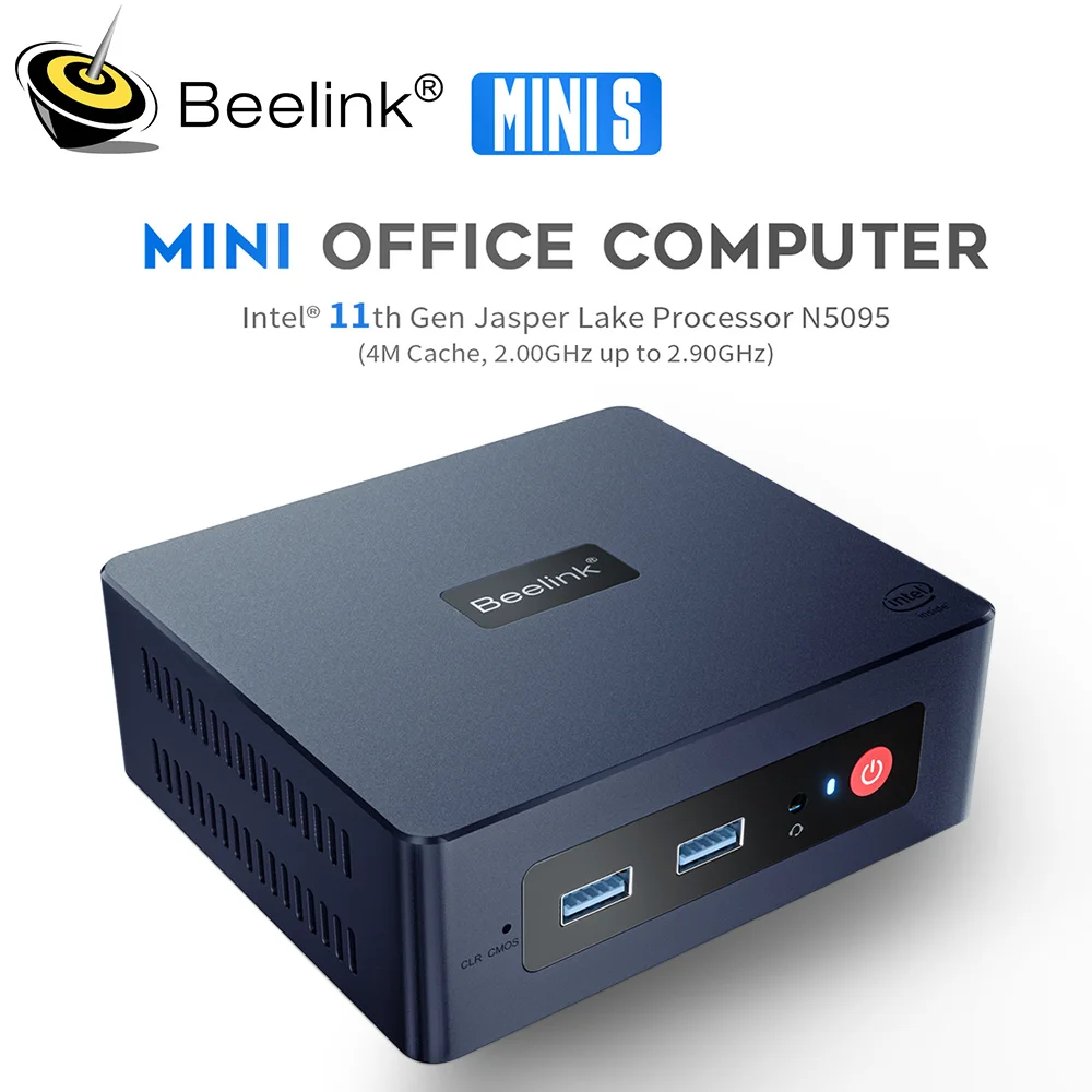 Beelink Mini S Mini PC Intel 11-го поколения Jasper Lake N5095 DDR4 8 ГБ 256 ГБ 128 ГБ SSD Wi-Fi BT 1000M LAN Настольный компьютер