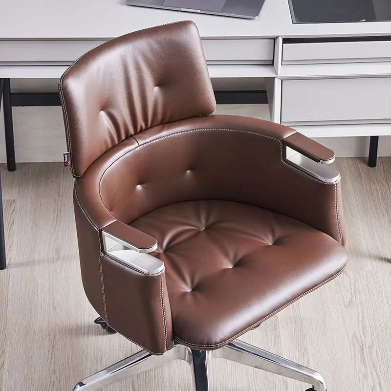 

Si first layer cowhide office chair computer chair happy lunch break single ergonomics book boss