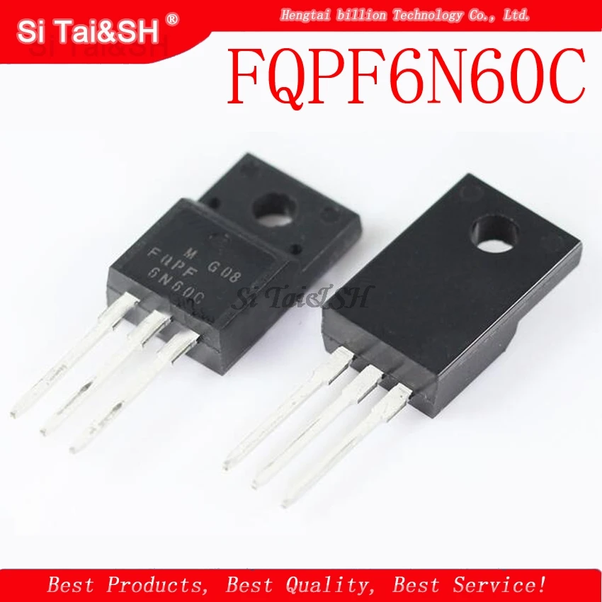 10pcs/lot FQPF6N60C 6N60C 6N60 MOSFET 600V 6A N-Channel transistor TO-220F new original