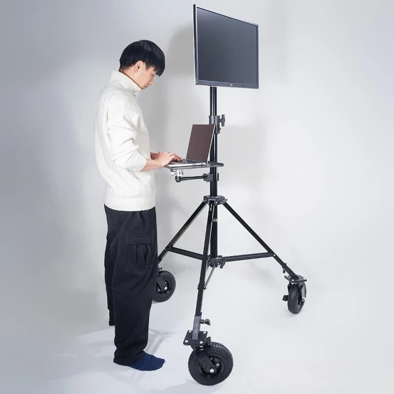Online Shooting Kit Wheel Computer Tray Monitor Bracket Film and Television Studio Mobile Image Workstation