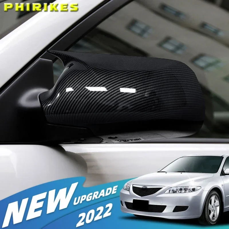 1 Pair Chrome Car Outside Rearview Mirror Cover for Mazda 2 Demio 2002-2007 for Mazda 3 BK 2003-2009 for Mazda 6 GG 2003-2008