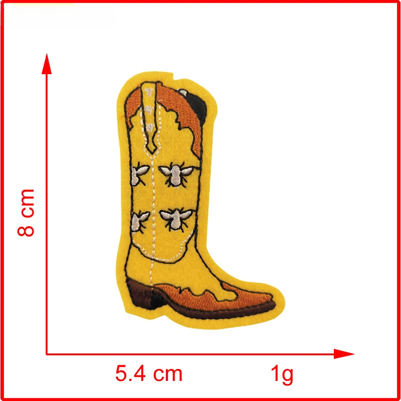 10pcs Cowboy Cowgirl Boot Ironing Patch Clothing Jacket Hat Accessories Embroidered Embroidery Stick on Sticker Phone Decoration