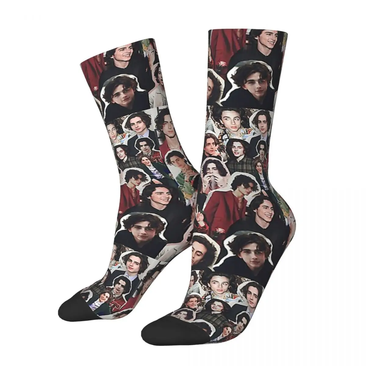 Timothée Chalamet-Chaussettes longues unisexes, bas absorbant la transpiration, collage, édition, toutes saisons, accessoires, cadeau d'anniversaire