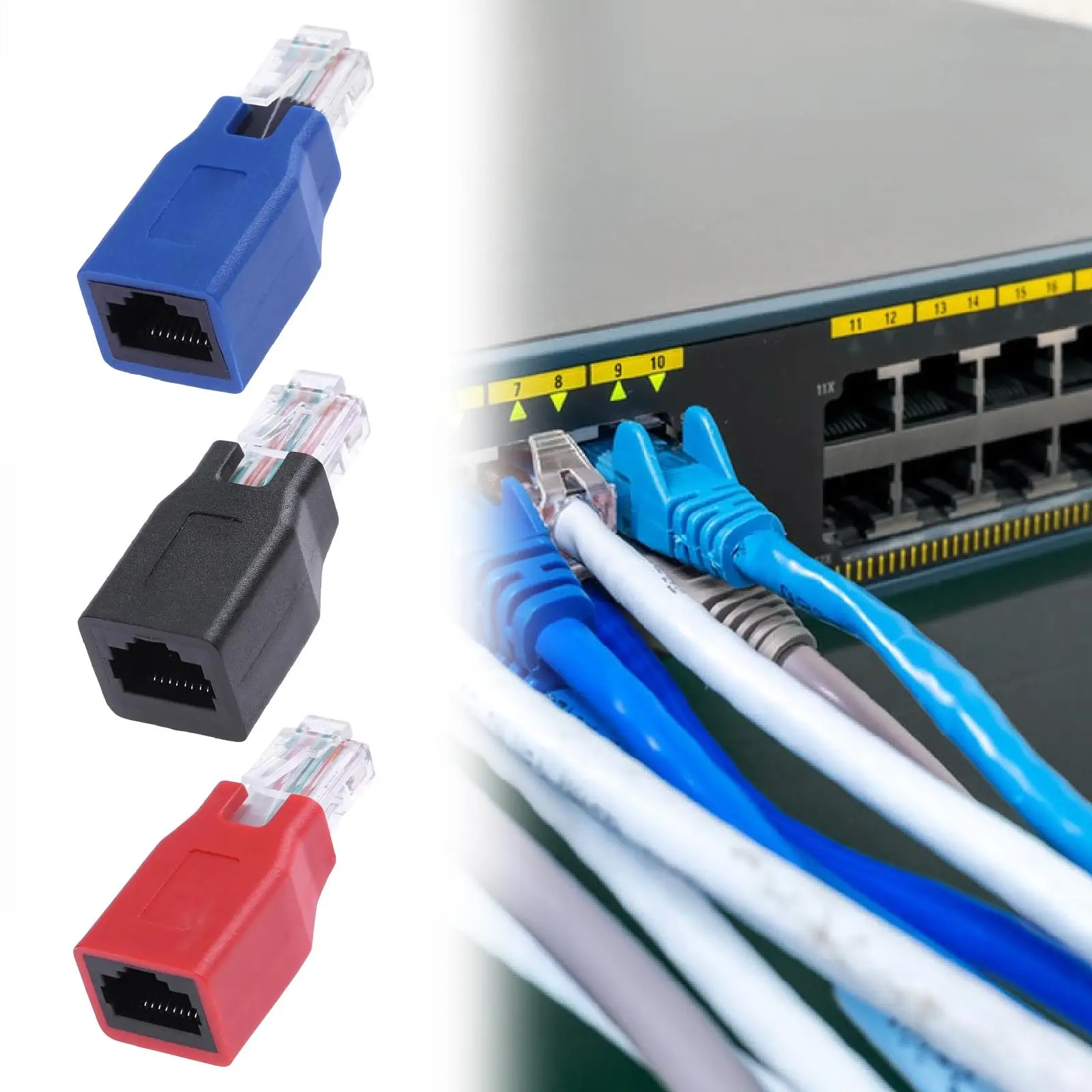 Adattatore Ethernet, adattatore maschio-femmina, ad alte prestazioni, protegge il connettore dell'interfaccia di rete del computer professionale