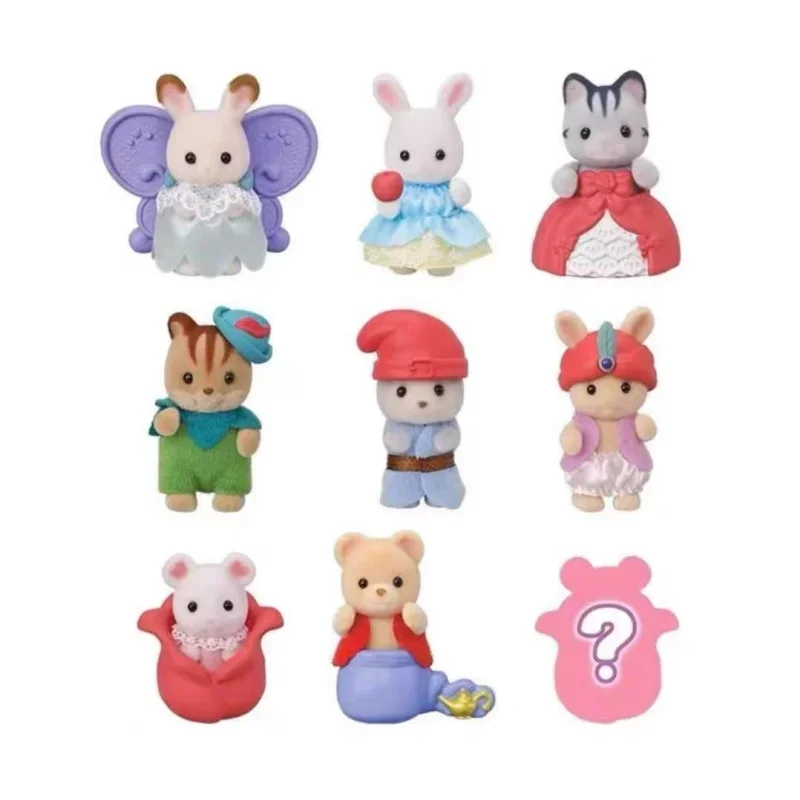 Jouets de cuisine originaux pour familles Sylvanian, sac aveugle de conte de fées pour filles, famille forestière, un des 8 modèles, jouet de cuisine pour enfants au hasard