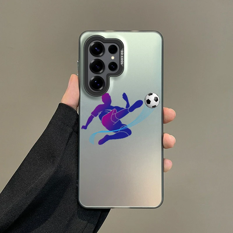 Colorful Soft Edge Hard Shell Phone Case for Samsung Galaxy A15 A16 A17 A22 A25 A26 A30 A31 A32 A33 A34 A35 Cover Football 3 Bag