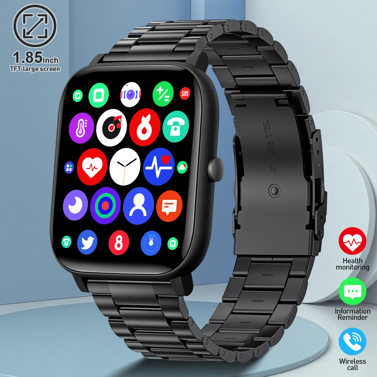 

LIGE Full Touch Smart Watch Sleep Monitoring Sport Fitness SmartWatch Wireless Calling Heart Rate Measurement Watches Women Men