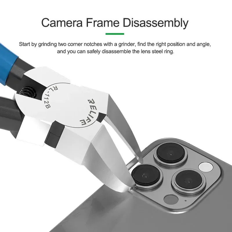 

RELIFE RL-112A Diagonal Pliers Mobile Lens Steel Ring Disassembly 45° Oblique Cutting for Sharp Smooth Cuts Human-centric Design