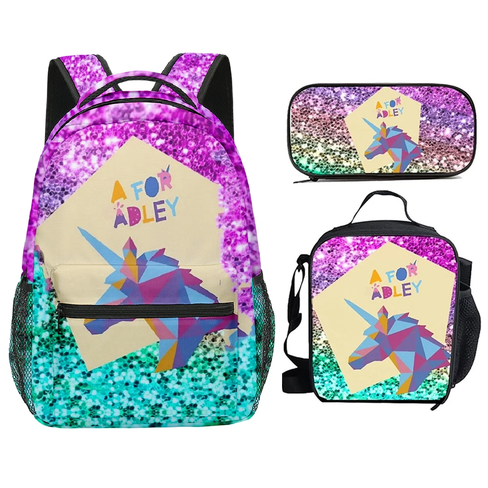 

Harajuku Youthful AFOR ADLEY 3D Print 3pcs/Set Student School Bags Laptop Daypack Backpack Crossbody Lunch bag Pencil Case