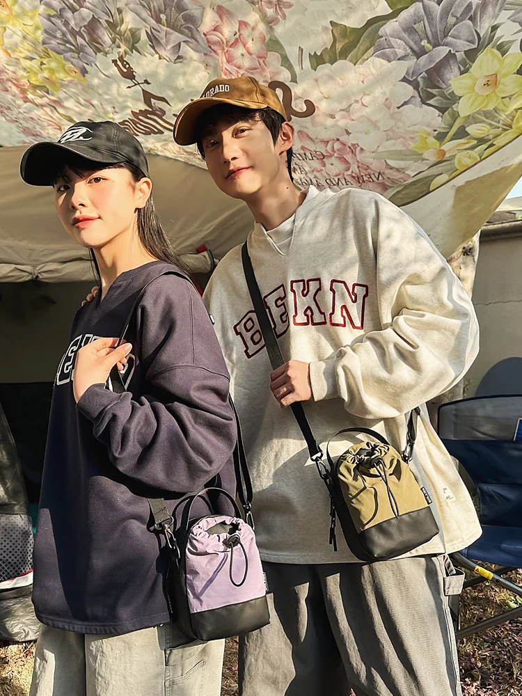 

New Simple Riding Shoulder Bag Niche Drawstring Portable Fashion Personality Crossbody Bag Multi-functional Small Bag Handbag