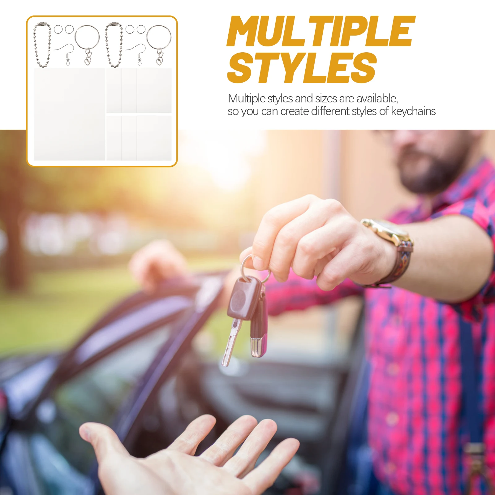 

Heat Shrink Key Chain Kit Shrink Paper Set 20145-2# DIY Supplies Crafting Film Sheet Set Keychains Handmade