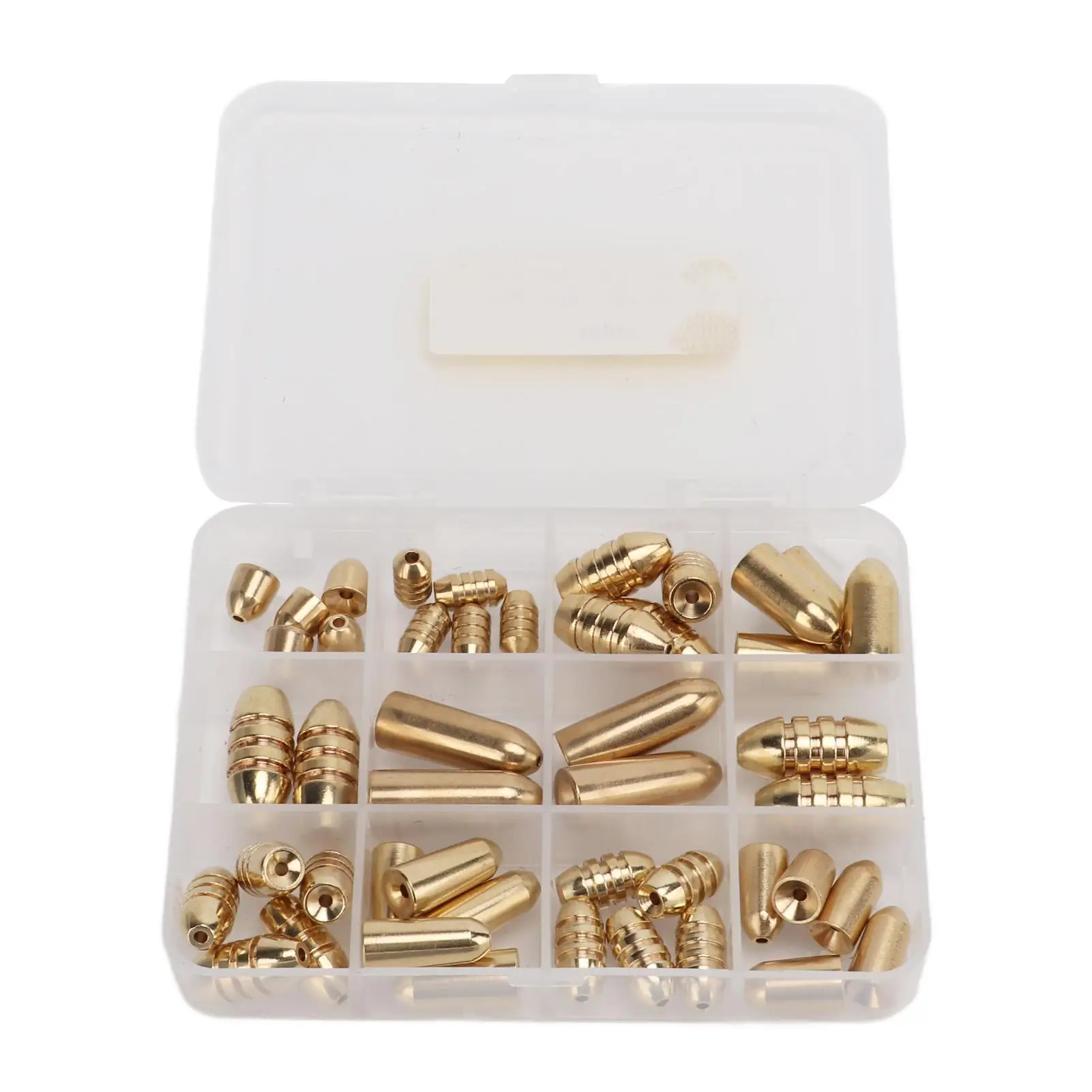 46pcs Fishing Brass Sinkers Weights Kit with Storage Box - for freshwater Saltwater Bass Tackle Accessories