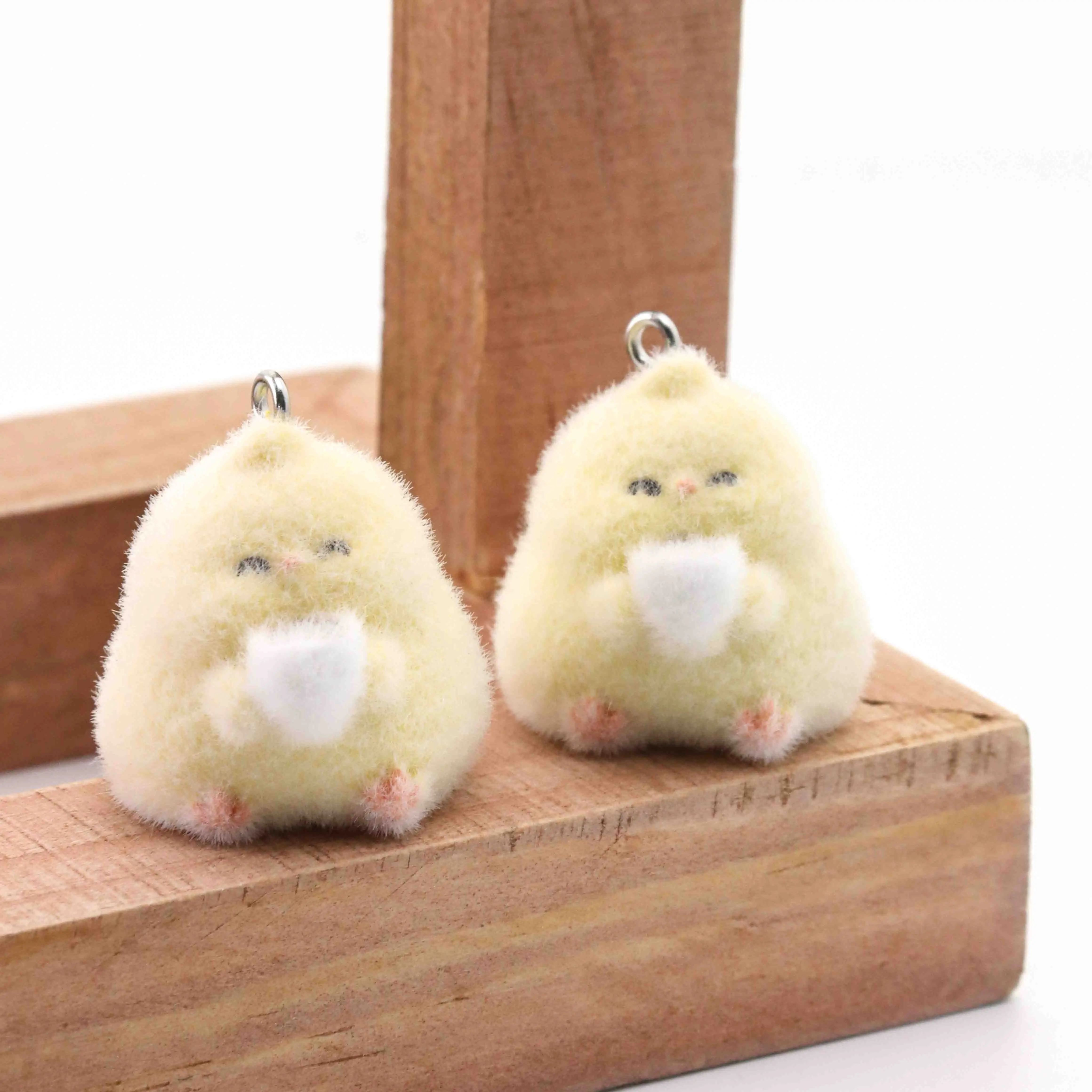 

10pcs Flocking Resin Coffee Chicken Charms DIY Jewelry Pendant For Keychain Wallet Pendant Desktop Ornaments Accessories