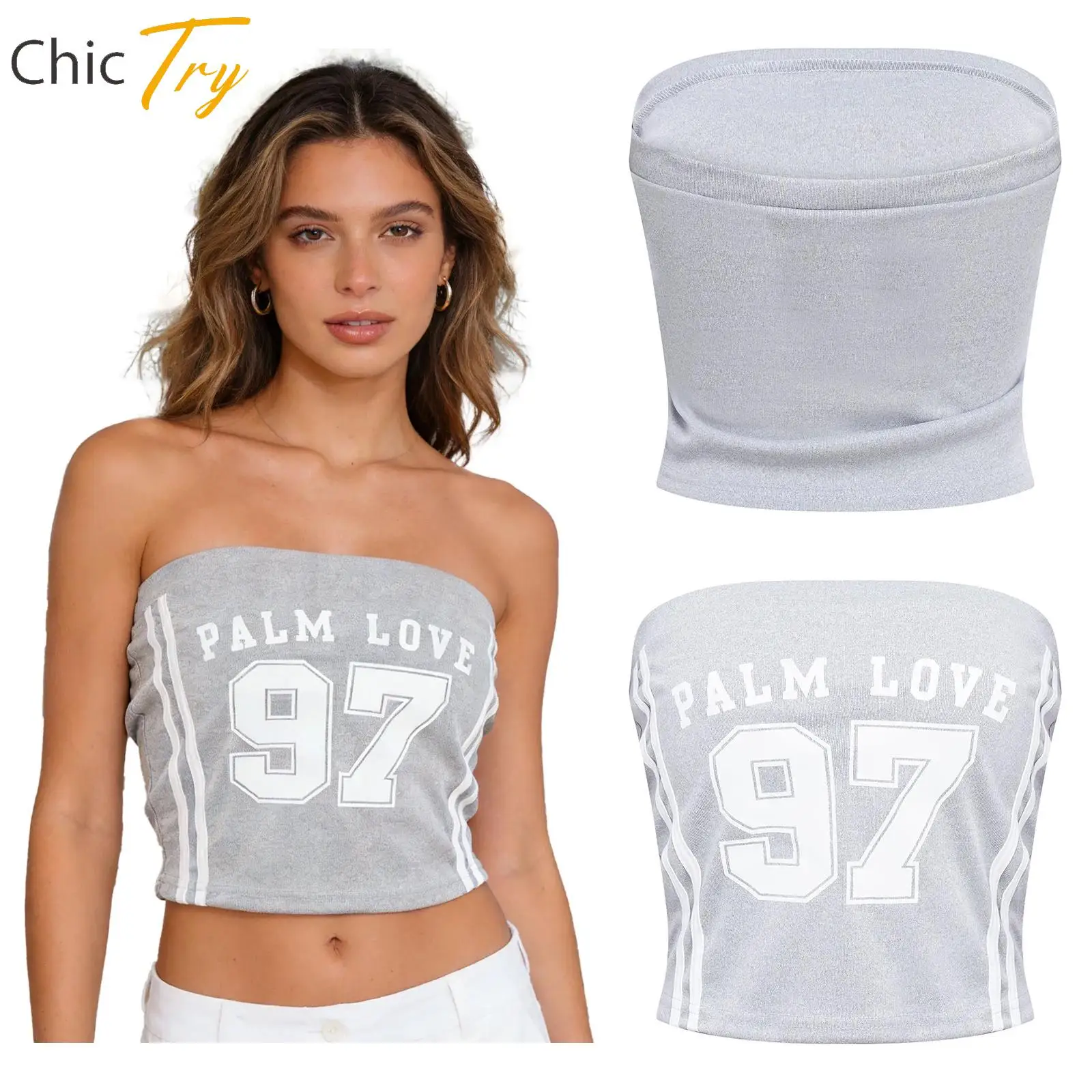 

Womens Strapless Padded Sports Tops Tube Top Yoga Gym Workout Costume Contrast Color Cropped Gym Vest for Holiday Weekend Beach