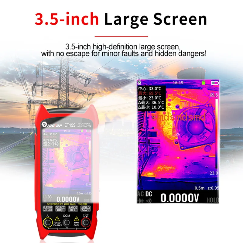 ET15S 3.5-Inch 256*192 Thermal Camera Macro Lens Industrial Thermal Imager 19999 Counts Multimeter PCB Electronic Test