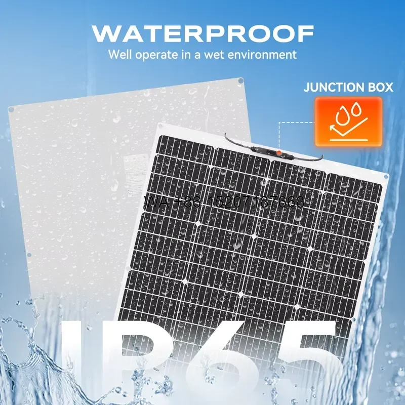 Wmwmnu US EU Stock 200W Flexible Solar Panel Mono for Car Boat Home Solar Charge 12V Waterproof