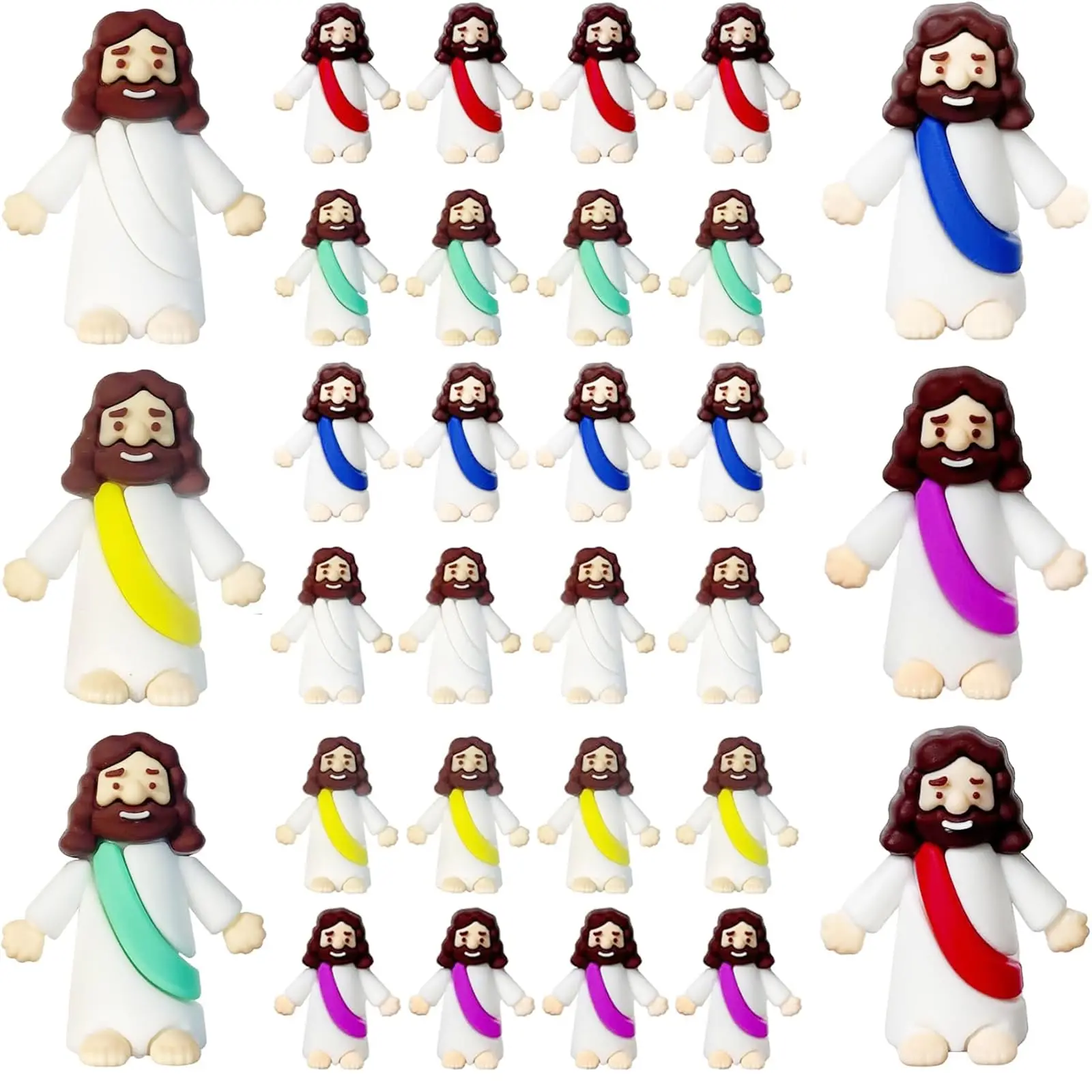 

Миниатюрные фигурки Иисуса, набор из 30 штук, маленькие фигурки Иисуса оптом, крошечные фигурки Иисуса для игры в прятки, религиозные игрушки.