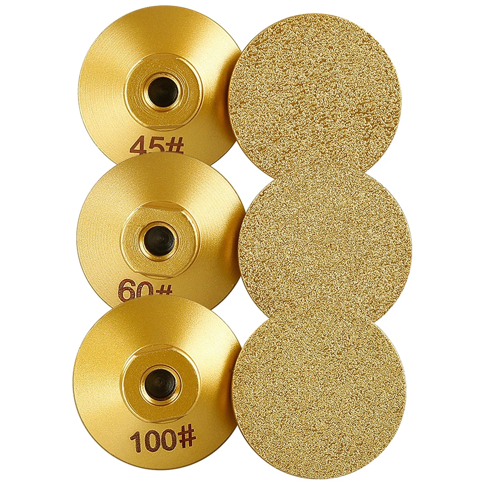 Per filettatura M14 50mm testa di molatura piatta brasata tampone per lucidatura abrasivo marmo quarzo granito ciottoli molatura utensile elettrico