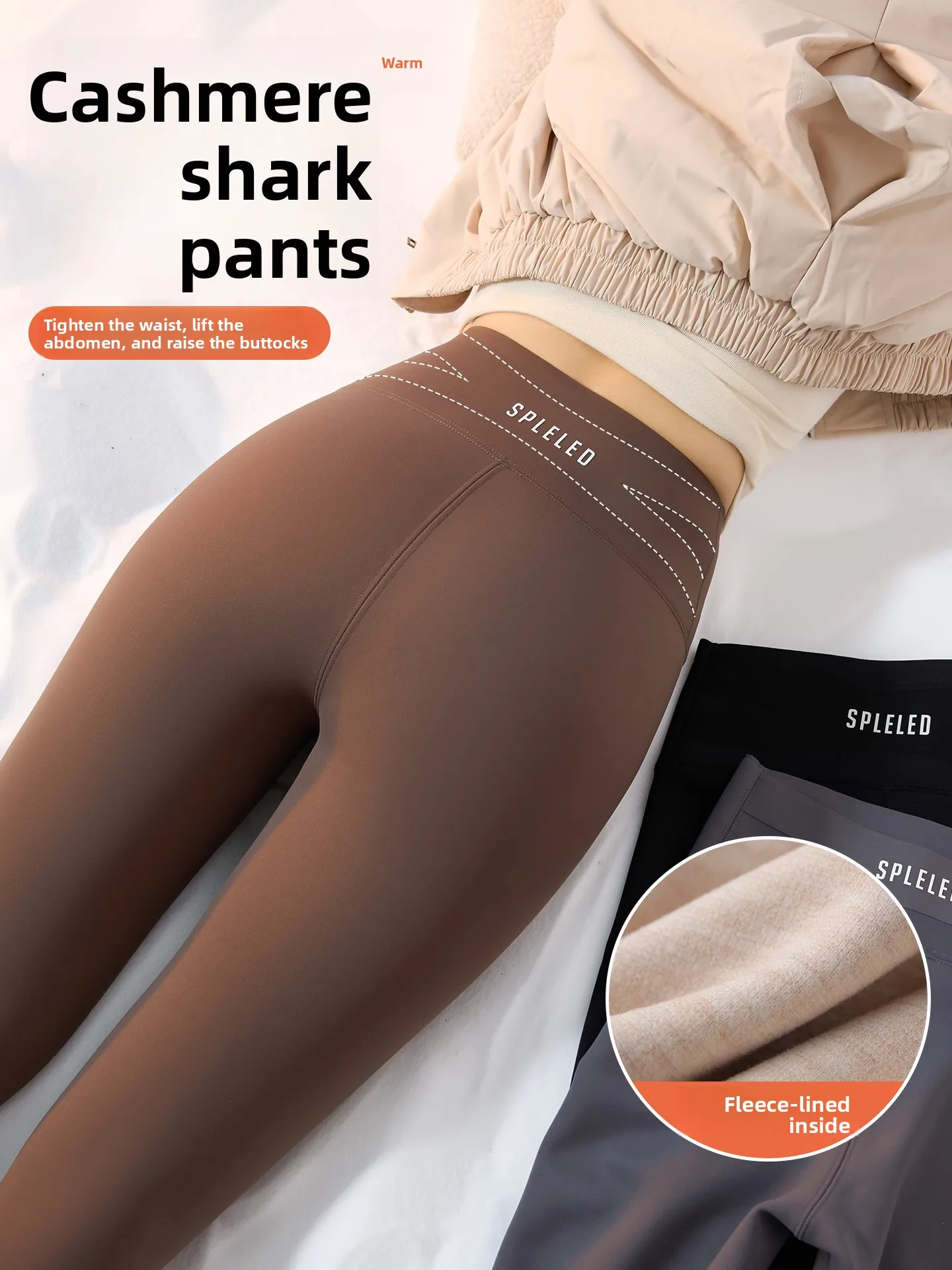 Women's Fce Lined arkskin Yoga Pants High Waist Tight Fit Warm Base Layer Thi Winter Outerwear Bot plus Size