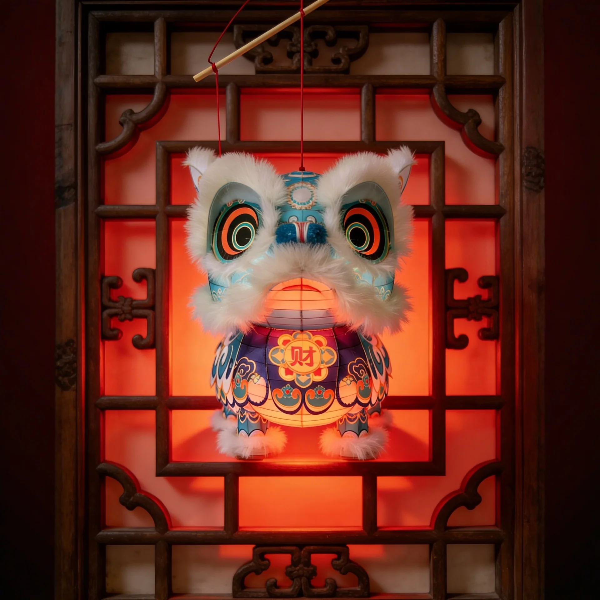 Spring New Year DIY Handmade Lion Lantern Handheld Toy Lantern  Year Rui Bao Waking Lion Paper Lantern Kindergarten