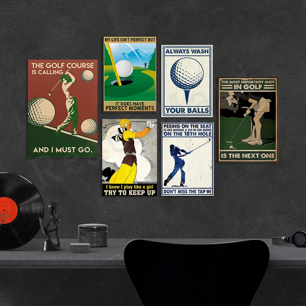 Golf is calling, I'm going golf girls, golf life is full of important choices, always wash your balls golf wall art golf posters