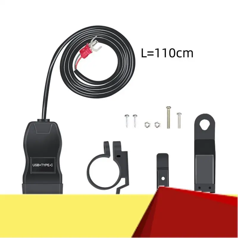 

Universal Motorcycle USB+Type-C Charger QC3.0 Handlebar Fast Charging Waterproof Socket Adapter-M53K