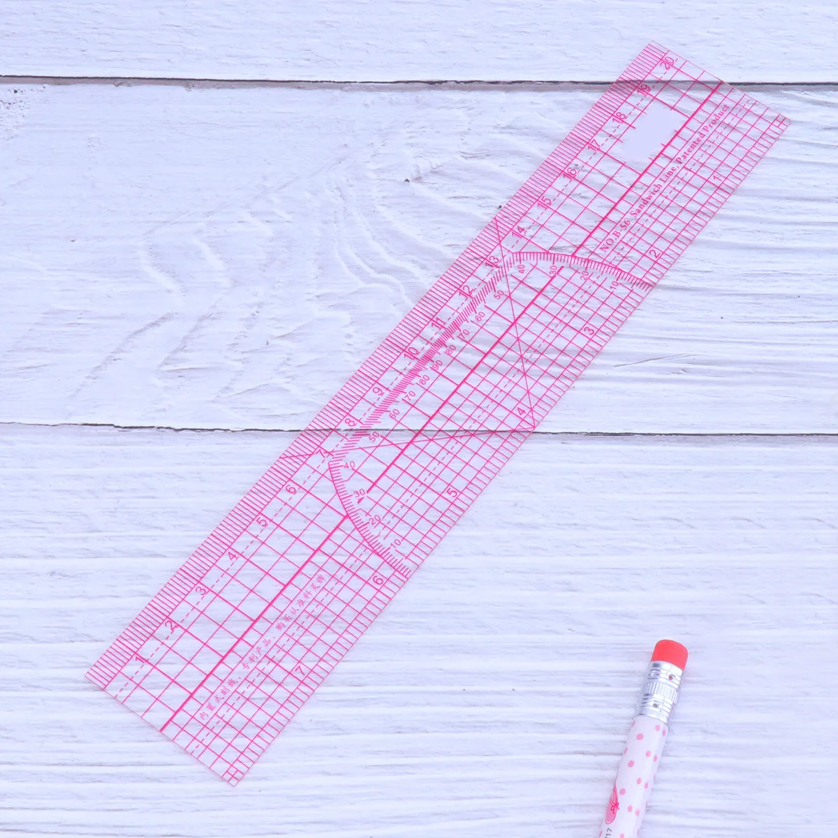 

Multifunction Design Plastic Scale Ruler High Accuracy Measuring Draft Ruler for Home School Office Math Measurement