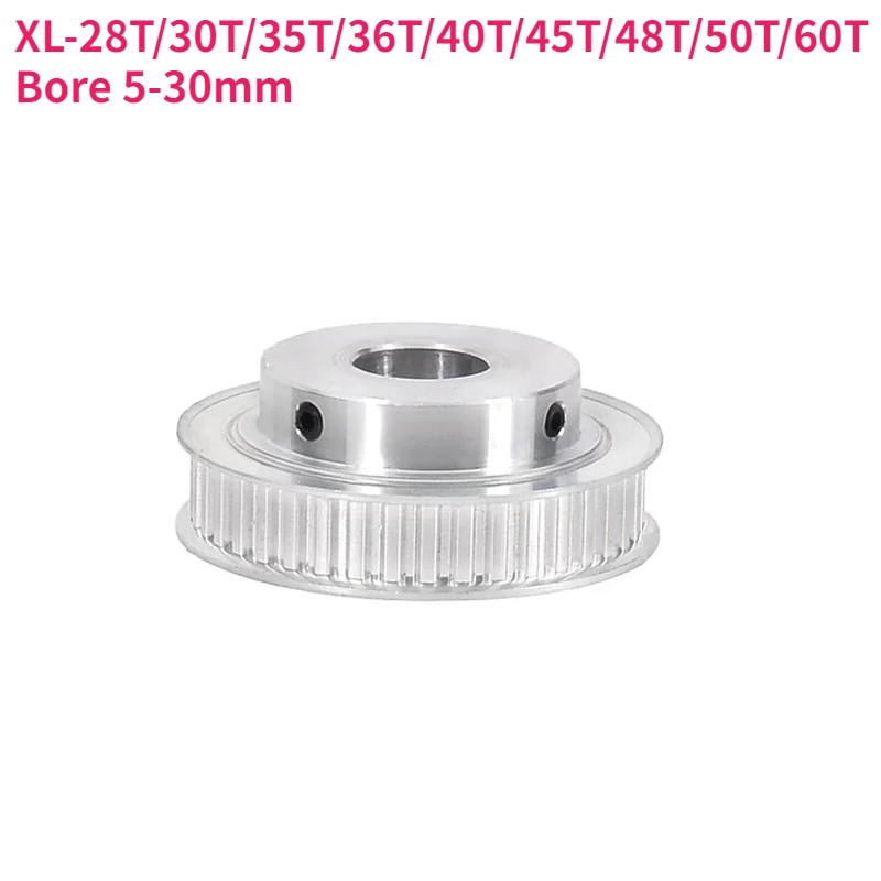 1pcs Belt Pulley Xl-28t/30t/35t/36t/40t/45t/48t/50t/60teeth Bore 5-30mm Alloy Synchronous Wheel Pitch 5.08mm For Belt Width 10mm