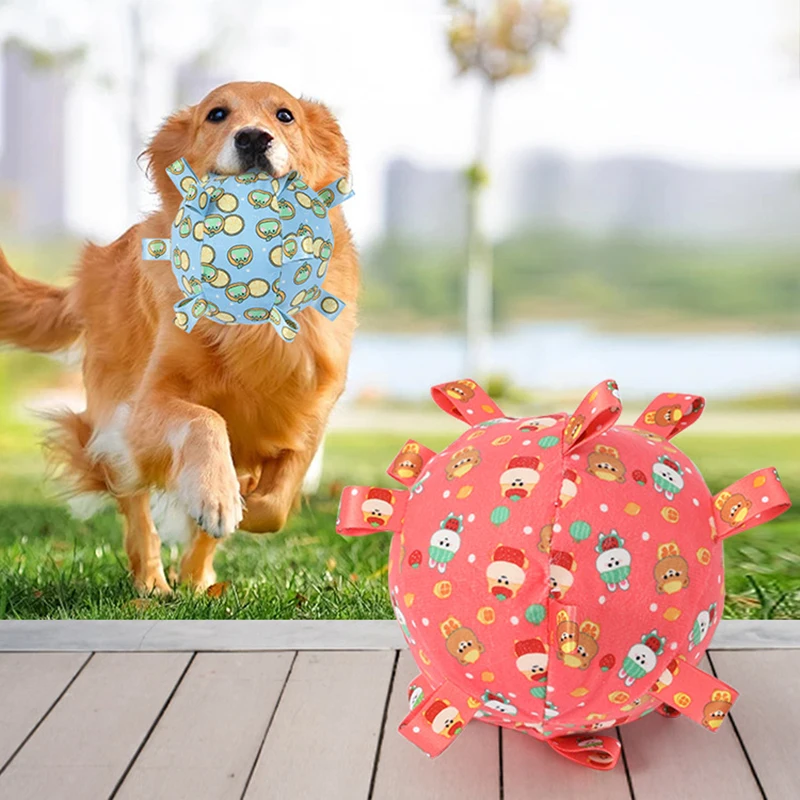 

Funny Plush Interactive Dog Toy Ball Washable Built-in Bell Outdoor Training Chew Toy for Small Large Dogs Puppy Accessories