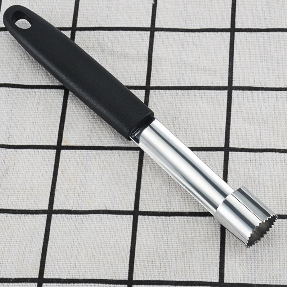 

2pcs Stainless Steel Fruit Core Remover Tool Serrated Corer For Tomatoes Pineapples Kitchen Gadgets Black