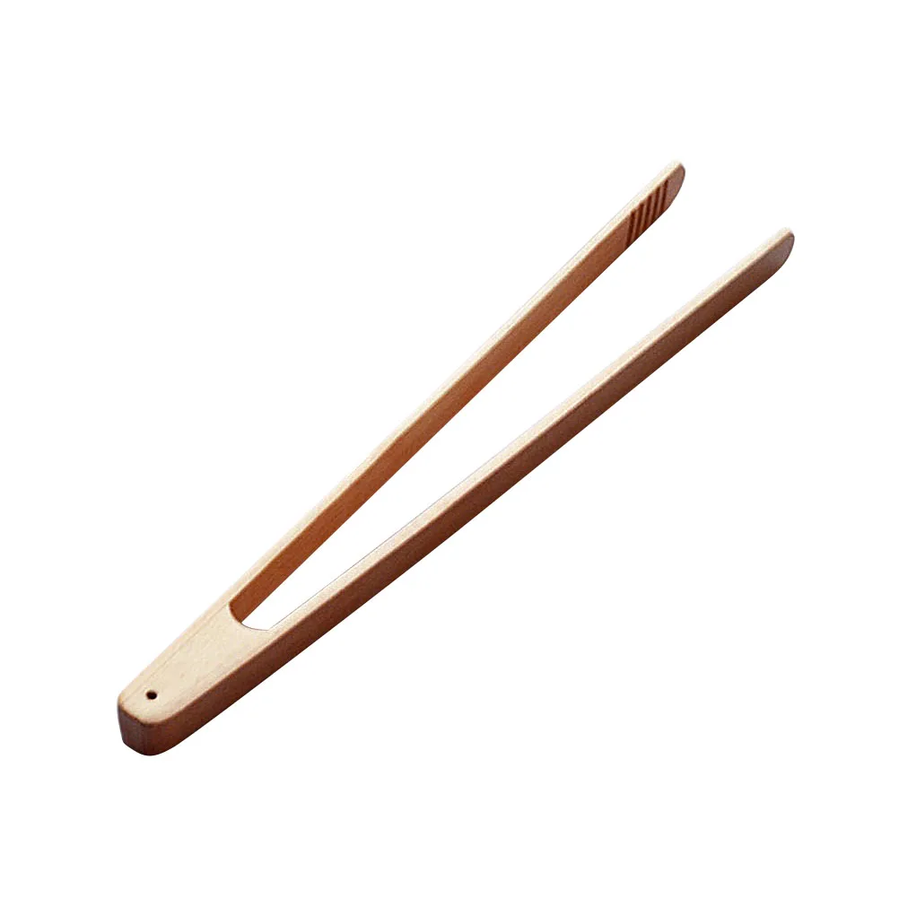 

Wooden Food Kitchen Tools for Cooking Grilling BBQ Salad Stainless Wooden Food Clip Steel Toaster Clips