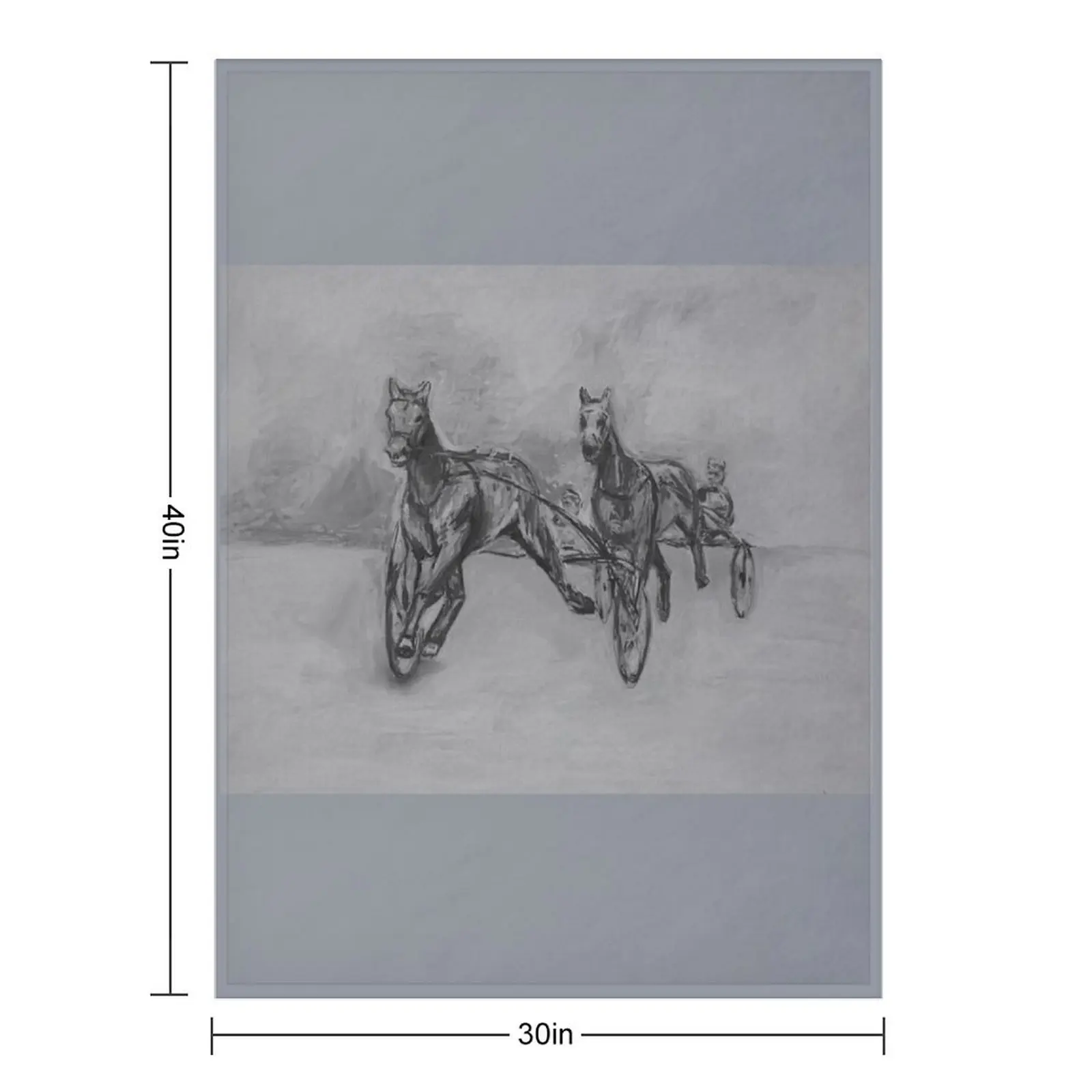Trotting Derby in gray Throw Blanket Thins Decorative Sofa Decorative Sofas Luxury Thicken Furry Retros Blankets