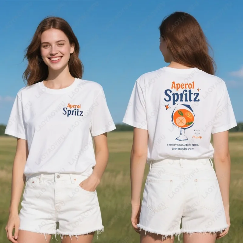 Aperol Spritz cóctel Retro Vintage Aperitivo camiseta amante cumpleaños camisetas Simple Casual algodón todo fósforo Harajuku hombres mujeres Tops