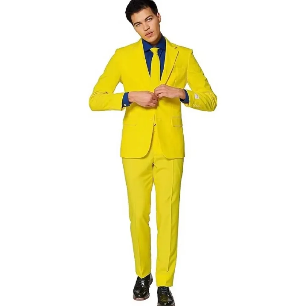 

2 Pieces Business Costumes Smoking Jacket Pants Two Buttons Party Tuxedo Dress Single Breasted Men Suits For Wedding Groom