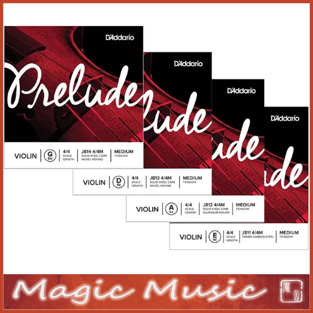 Full Size D'Addario Prelude Violin Strings Set, Ball End, Size 4/4, Original from USA