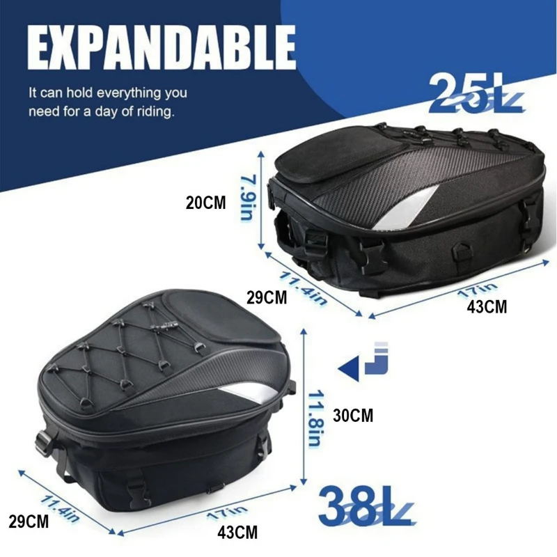 Motorcycle Helmet Bag Rear Tail Bag Rear Seat Bag Backpack Knight Large Capacity Rear Bag Locomotive Equipment