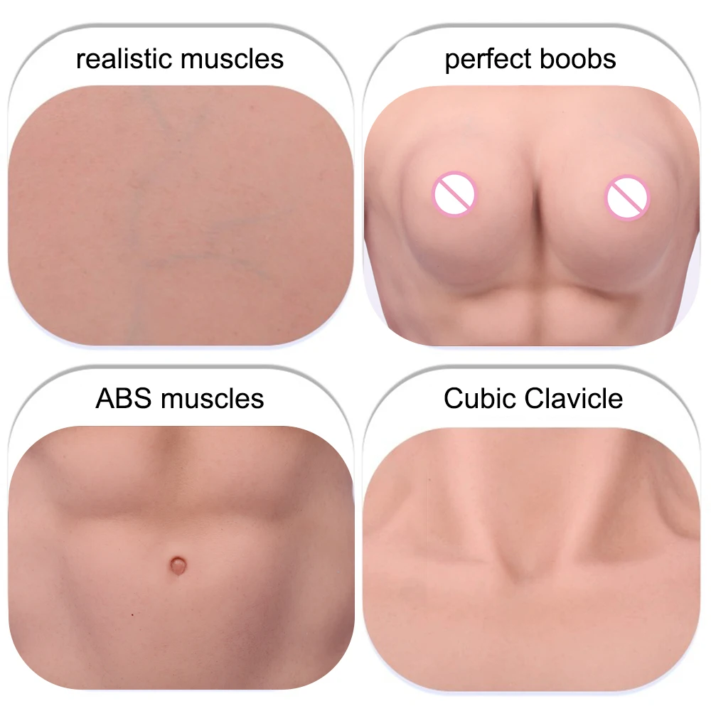 Eyung 8th/9th Silicone Breast With Fake Muscle Body Suit Cosplay Silicone Crossdressers Transgender Muscle Barbie Muscle Suits