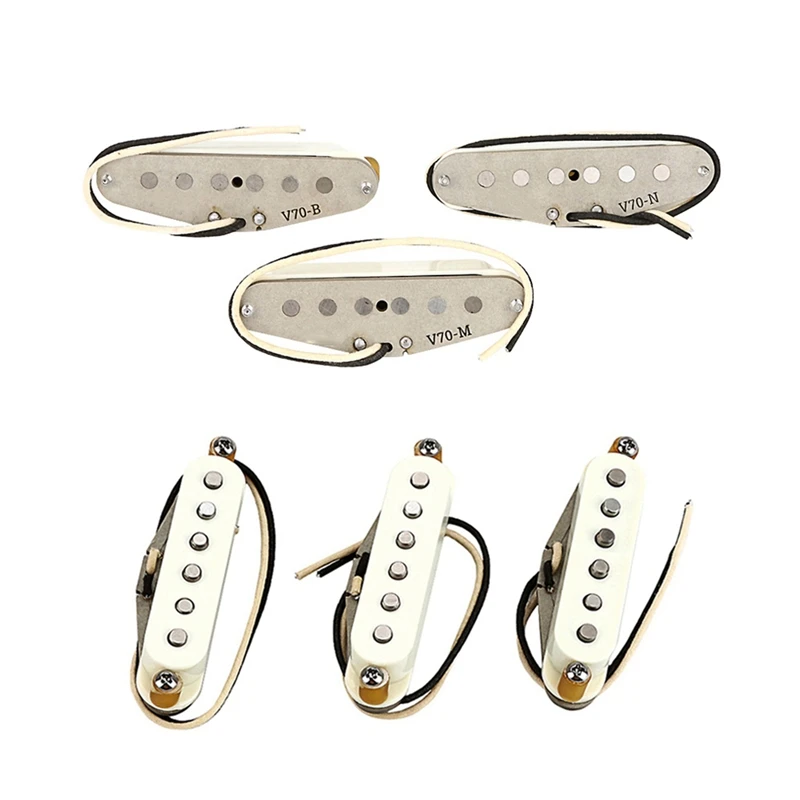 Guitar Pickups Vintage V70 SSS Alnico 5 Guitar Pickups For Strat Style Guitars,White