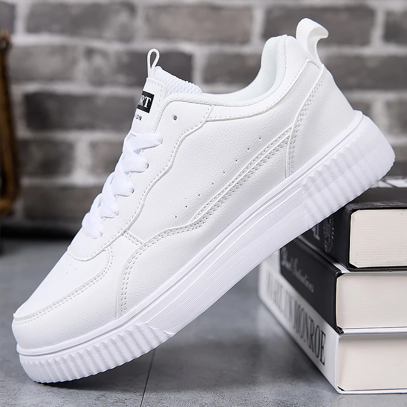 White Women's Casual Skateboard Sneakers Fashionable Outdoor Walking Tennis Shoes for Men And Women Sports Running Footwear