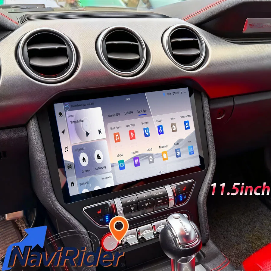 

11,5-дюймовый двойной системный экран Android для Ford Mustang 2015-2022, стерео Carplay, GPS-навигация, автомобильный мультимедийный плеер, головное устройство DSP