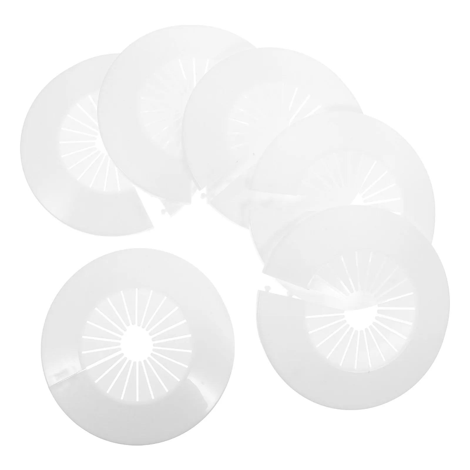 6Pcs Pipe Hole Covers Wall Split Flange Round ABS Plastic Cover for Air Conditioner Drain Pipes Plumbing Vent Hole Cap