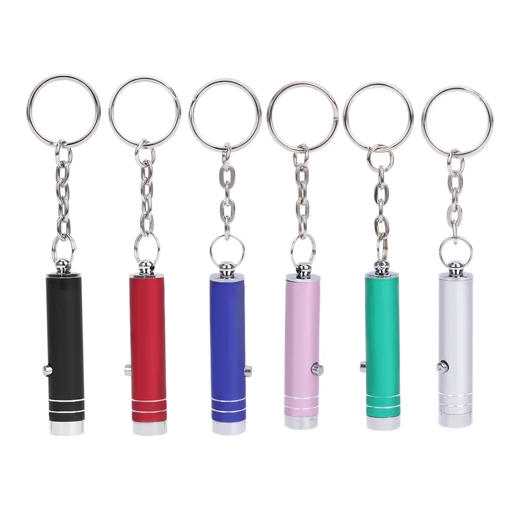 Mini Aluminum UV Flashlight LED Key Chain Ultra Violet Light Torch Keyring Pocket Pen Light Lamp for Marker Checker Detection