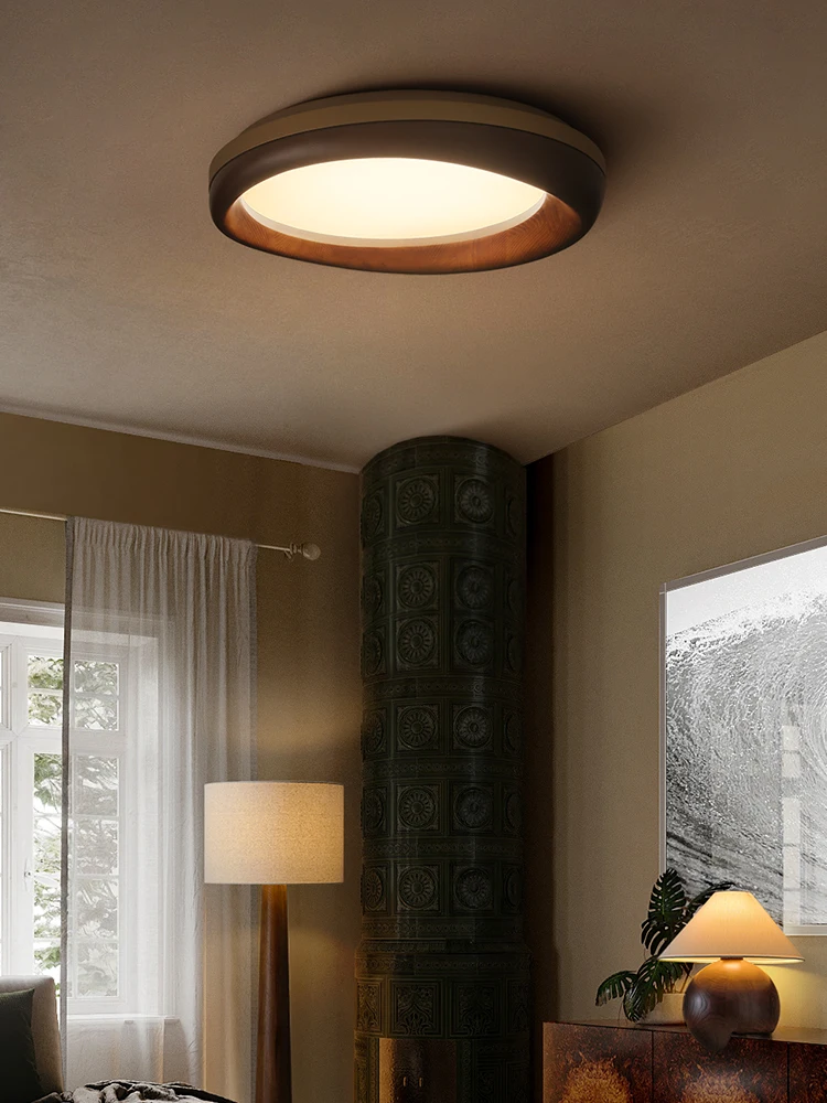 

Full Spectrum Intelligent Living Room Ceiling Light, New Chinese Style Bedroom Master Light, Made Of Solid Wood With Ancient Wab