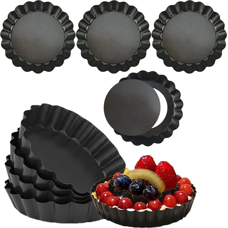 Baking Cake Molds Non-Stick Tart Quiche Pans Pan with Removable Bottom Pie Pizza Mould Cup Bakeware Kitchen Tool Accessories