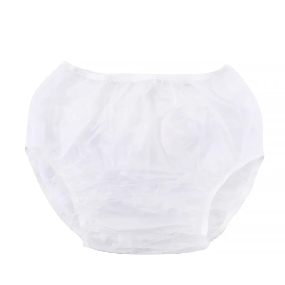 Portable Water Resistant Adult Diaper Cover Incontinence Protective Transparent PVC Plastic Pants Elastic Reusable Diaper Cover