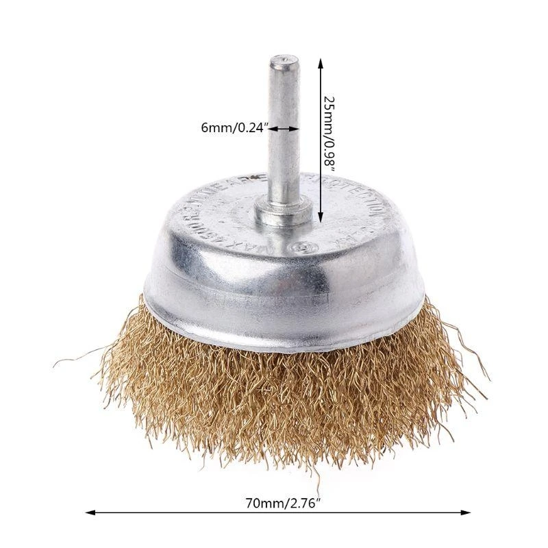 E06B Stainless Steel Wire Wheel Cup Brush Used to Clean Rust Flakes & Abrasives Drill