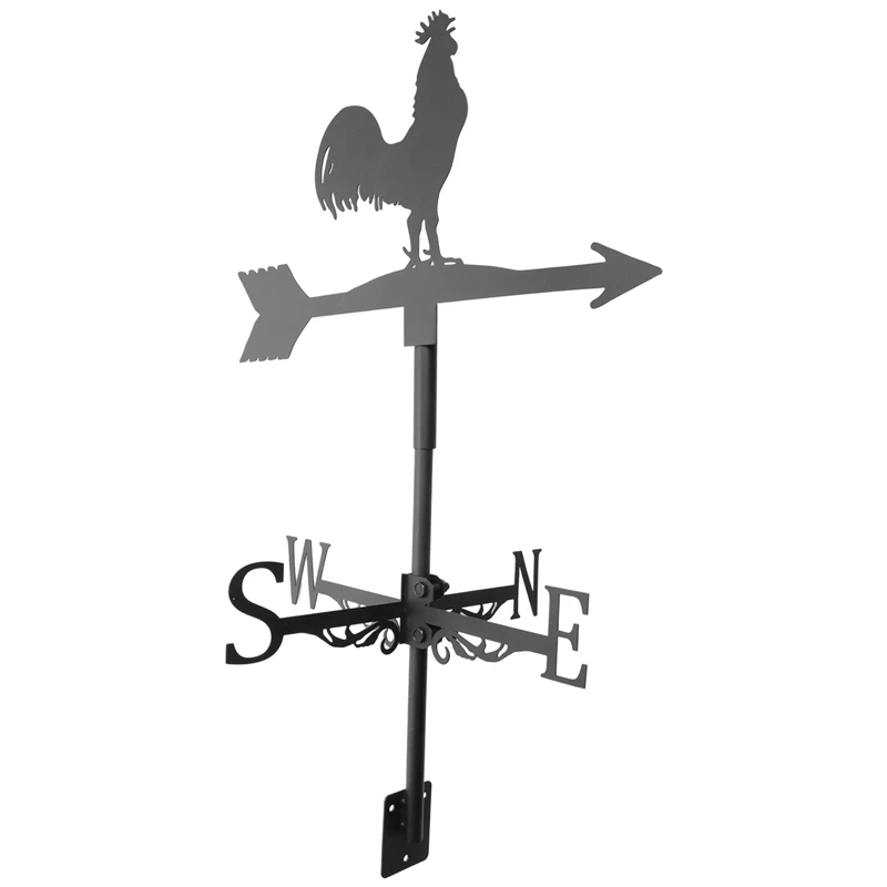 Weathervane With Animal Chickens Garden Stake Weather Vane Wind Direction Indicator Rooster Cockerel Ornament Art Craft