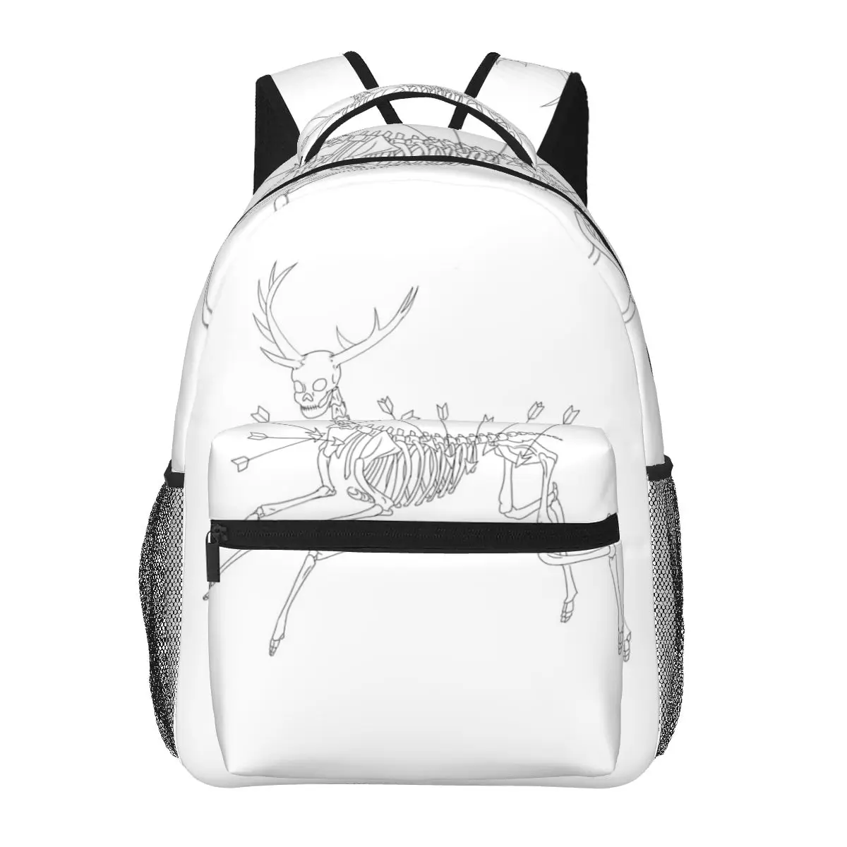 Frida Khalo Deer Painting Recreation Black Line Version Backpack Hot Sale Daypack Capacity BookBag School Bag Shoulder Bags view 3