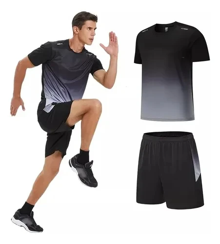 

Adult Running Sportswear Ice Silk Quick Drying T-shirt Short Sleeve Uniform Fitness Clothes Tracksuit Gym Sports Outfit Clothing